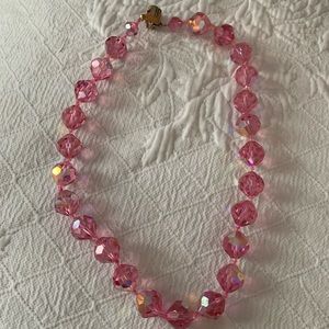 Pink bead necklace costume jewelry
